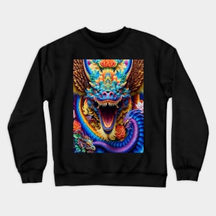 Trippy Psychedelic Orient Dragon Crewneck Sweatshirt